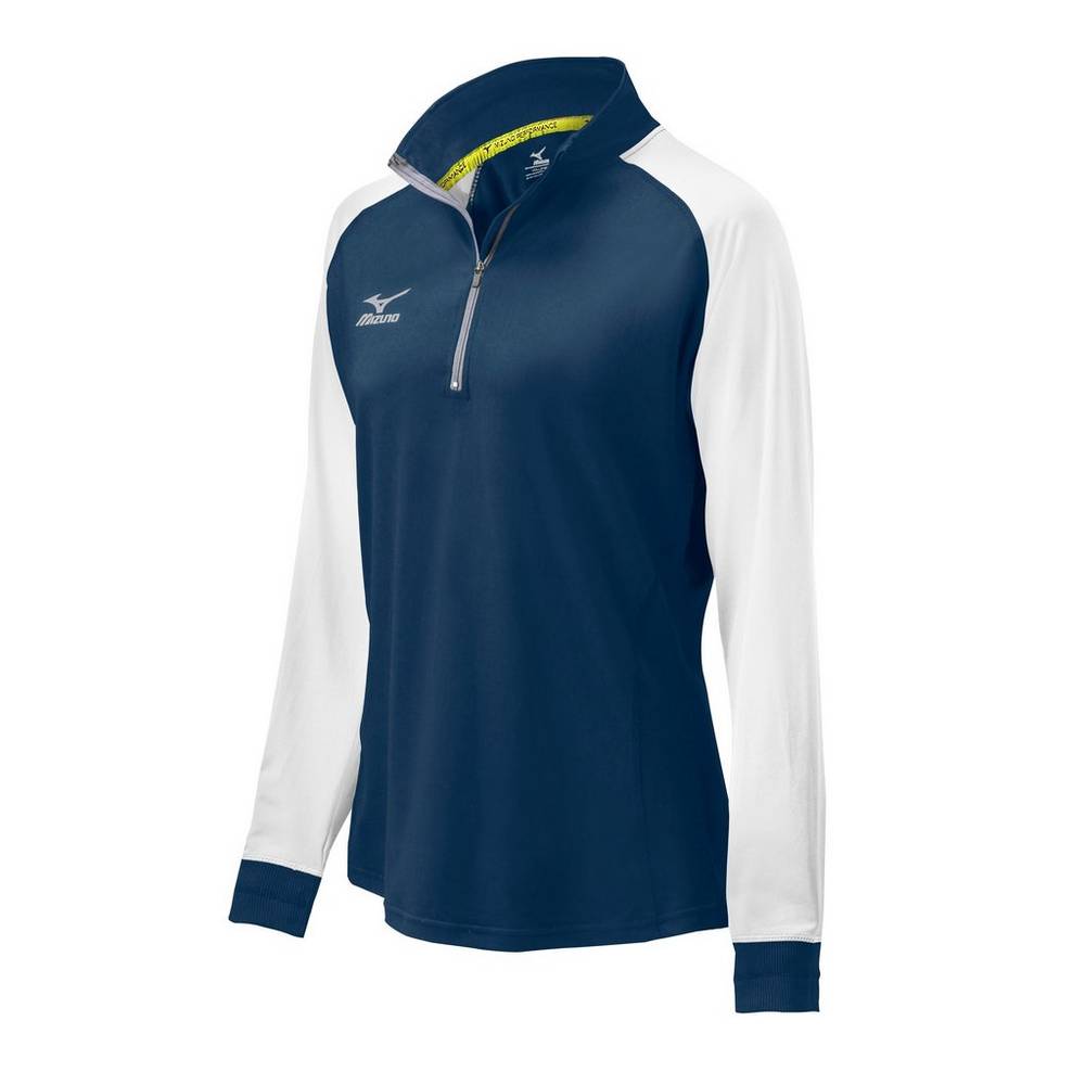 Damske Bundy Mizuno Elite 9 Prime 1/2 Zip Námornícka Modrá/Biele Vypredaj NXDM13798